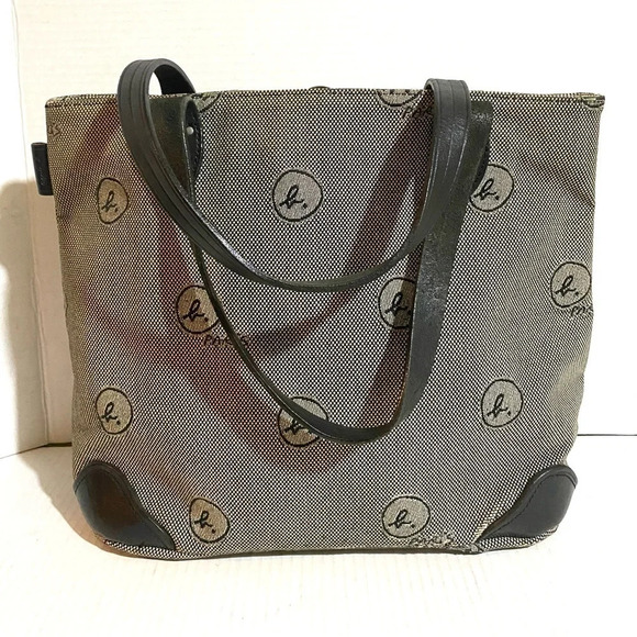 Agenes b voyage canvas leather tote handbag - Picture 1 of 12